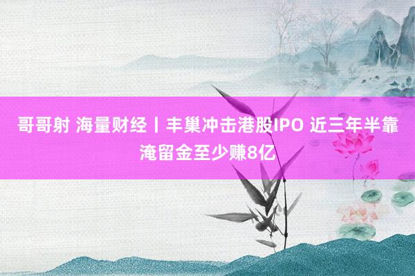 哥哥射 海量财经丨丰巢冲击港股IPO 近三年半靠淹留金至少赚8亿