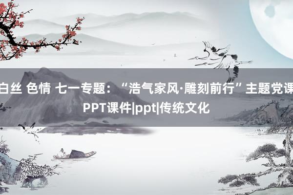 白丝 色情 七一专题：“浩气家风·雕刻前行”主题党课PPT课件|ppt|传统文化