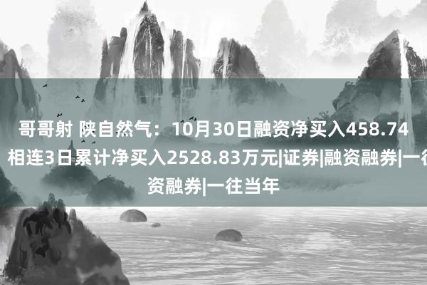 哥哥射 陕自然气：10月30日融资净买入458.74万元，相连3日累计净买入2528.83万元|证券|融资融券|一往当年