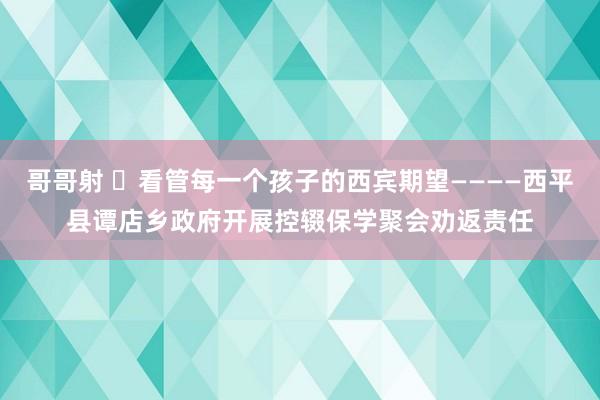 哥哥射 ​看管每一个孩子的西宾期望————西平县谭店乡政府开展控辍保学聚会劝返责任